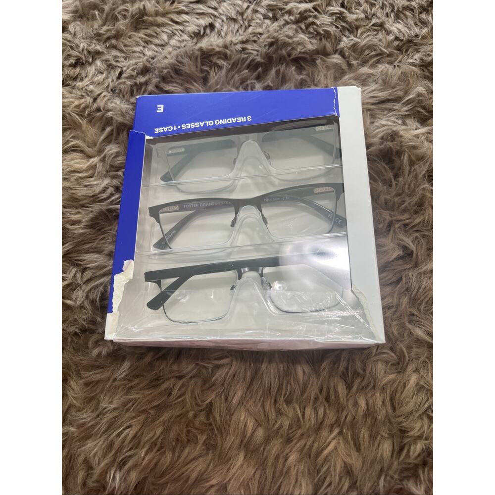 Design Optics By Foster Grant 668 Full Metal Square Reading Glasses 3 Pk +2.50